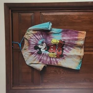 Upcycled-Tie-Dye Mickey Mouse shirt
